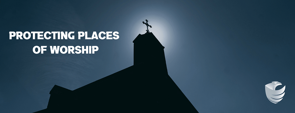 This is the header image for the BPS Security article titled, “3 Ways Private Security Can Protect Places of Worship and Keep Congregates Safe” This image shows the silhouette of a church against the sky.