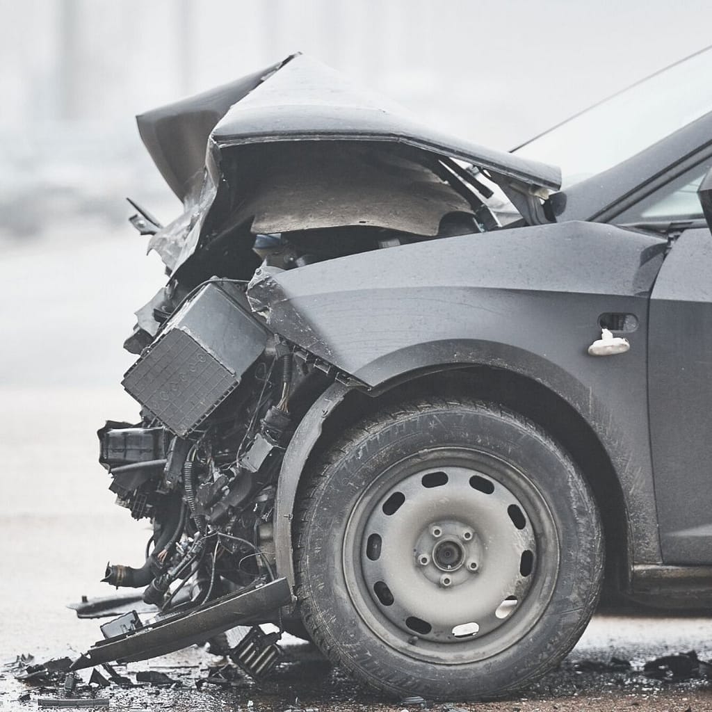 This is an image of a vehicle that crashed into a wall, and the front is crushed. This image is used in the BPS Security blog titled, “Diabetes Cannot Disqualify You from Becoming a Security Guard.”