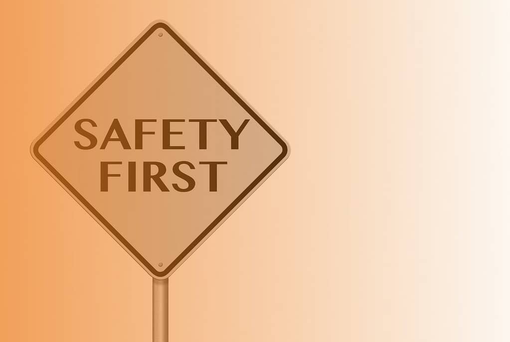 This is an image of a diamond-shaped sign (similar to that of a road sign) that reads, “safety first”. This image is used in the BPS Security article titled, “Tips on how to become a successful entrepreneur like Glen Bhimani”.